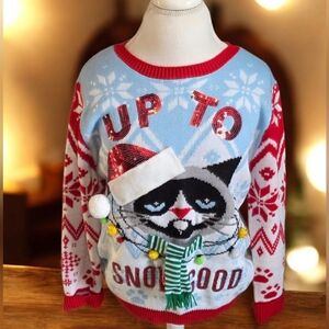 🎄 Festive Cat Christmas Sweater Sz XL
